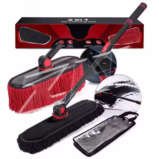 Microfiber Extendable Telescopic Chenille Car Washing Mop Microfiber Car Cleaning Brush and Duster for Car Washer Use
