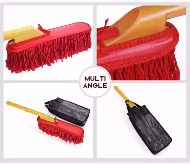 Factory Price Wax Cotton Car duster Car Cleaning with Wooden Handle Car Washing Mop Customized