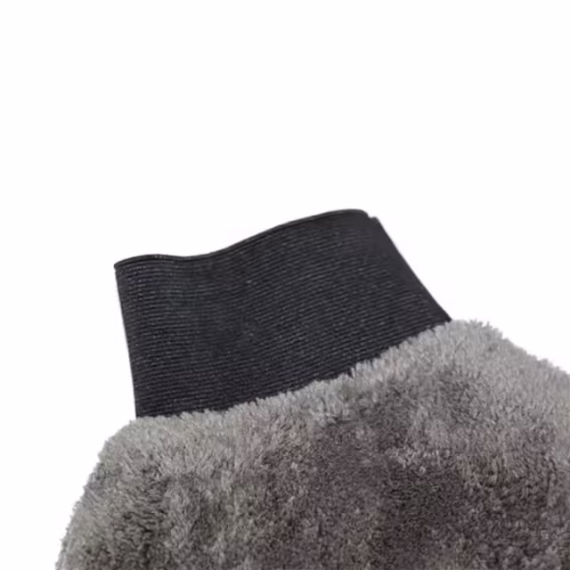 Gray Double Side Coral Velvet Car Washing Mitt Microfiber Gloves