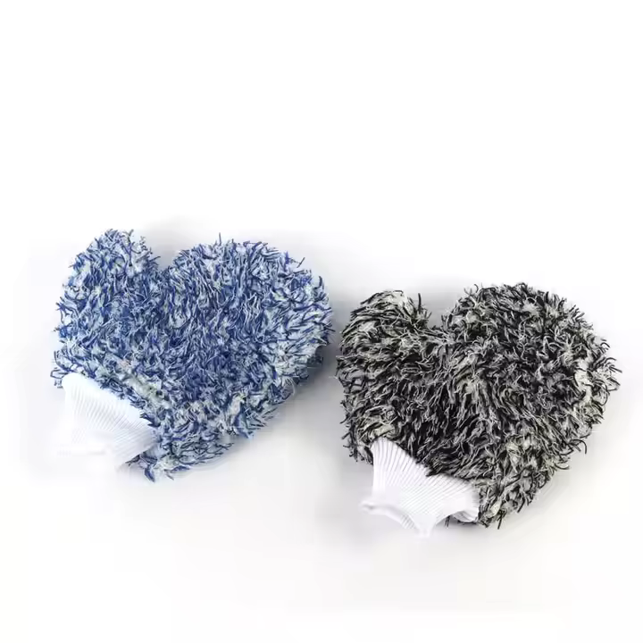 Auto Car Microfiber Gloves with Double Sided Big Finger Chenille Material for Car Care Cleaning and Washing Mitts