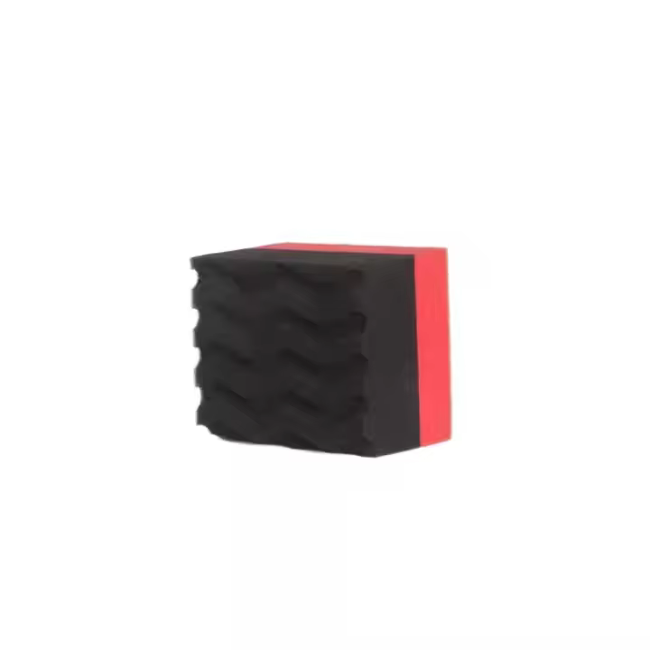 Square Wavy Red Hand Waxing Sponge Applicator Dressing Pad for Car Wax Made of Foam