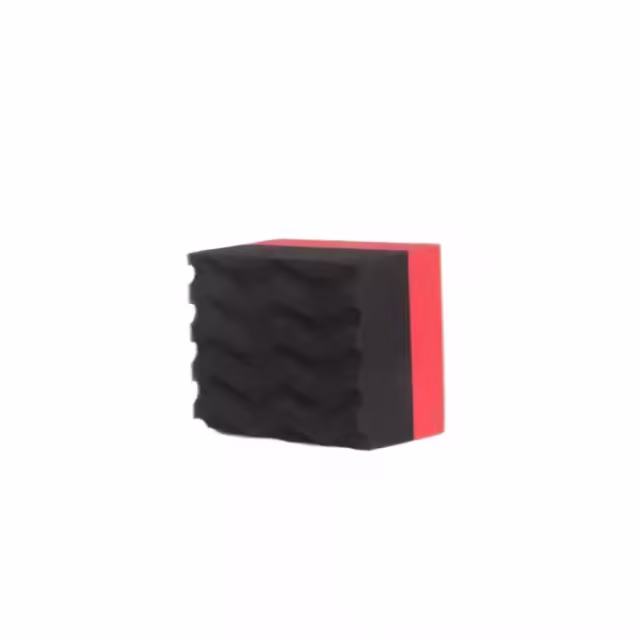 Square Wavy Red Hand Waxing Sponge Applicator Dressing Pad for Car Wax Made of Foam
