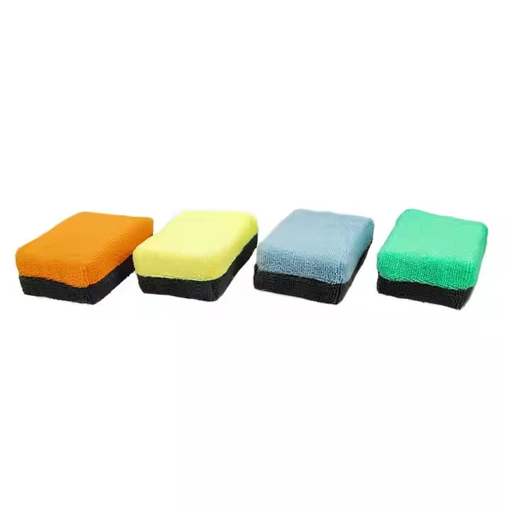 Double Color Car Waxing Sponge Foam Applicator with Towel for Polishing and Cleaning Car's Exterior