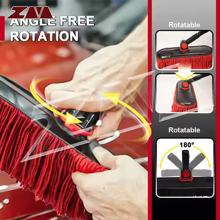 Microfiber Extendable Telescopic Chenille Car Washing Mop Microfiber Car Cleaning Brush and Duster for Car Washer Use