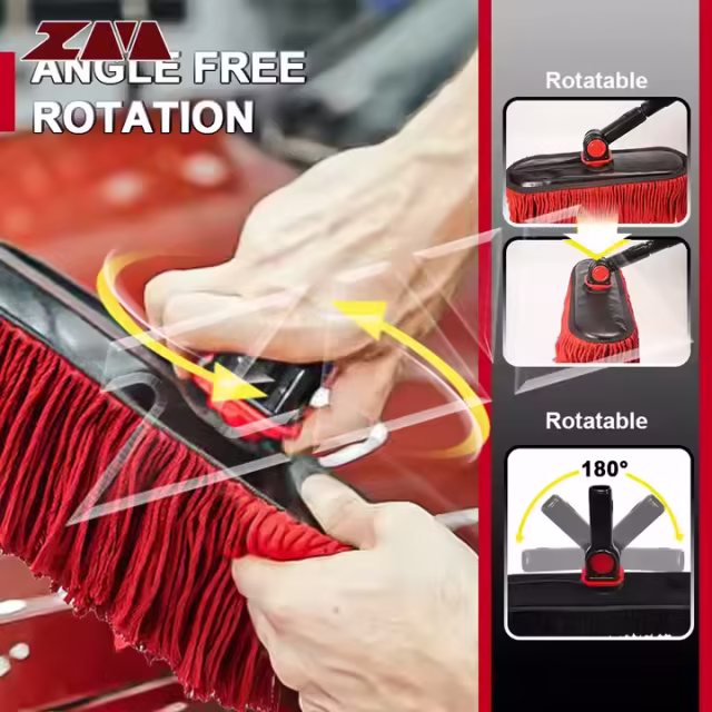 Microfiber Extendable Telescopic Chenille Car Washing Mop Microfiber Car Cleaning Brush and Duster for Car Washer Use