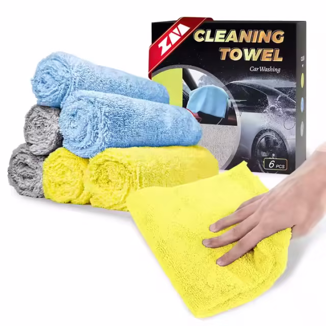 16\"x16\" Highly Absorbent Grey Microfiber Car Wash Towel Lint-Free Cleaning Cloths for Car Washing