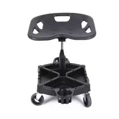 Black Powder Coated Metal Gas Lift Chair for car detailing Mobile Chair with Washing Tool Kit