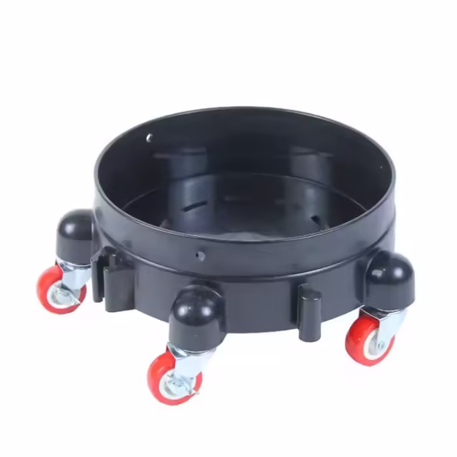 Car Detailing Bucket with Grit Guard & Dolly - Dual-Water Wash Plastic Bucket for Convenient Car Cleaning