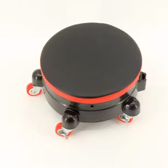 Mobile Plastic Stool with Dolly Bucket Pulley Base Car Wash Tray Seat Cushion Mobile Car Cleaning Dolly