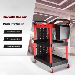 Customized Portable Trolley Detail Cart Cost-Effective Metal Plastic Car Wash Tool Storage Customizable Car Detailing Tools Cart