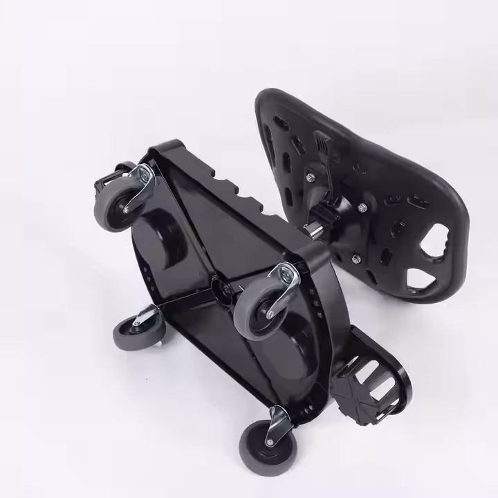 Black Powder Coated Metal Gas Lift Chair for car detailing Mobile Chair with Washing Tool Kit