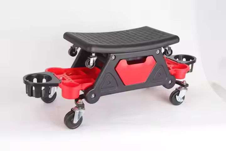 Best Price Wholesale Plastic Mechanic Stool with Repair Tools Tray and Roller Chair for Vehicle Maintenance and Car Cleaning