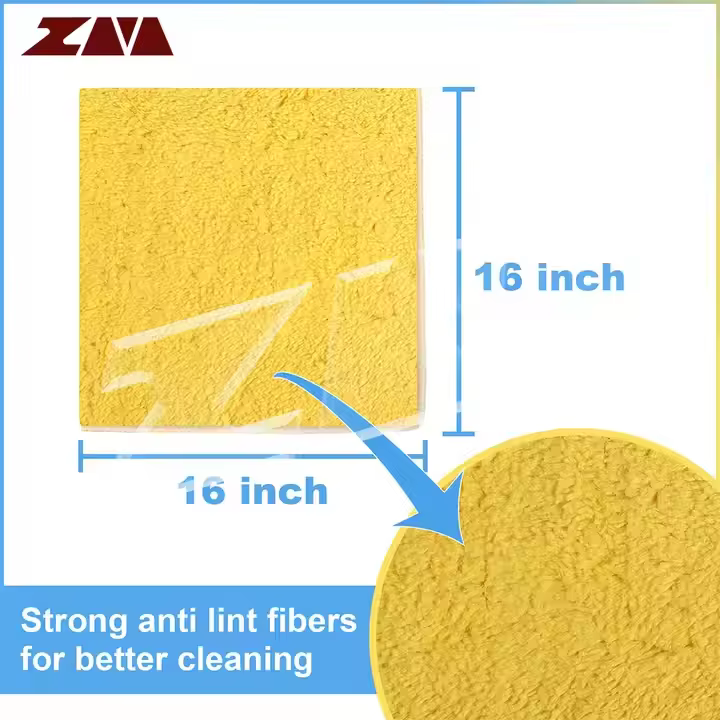Extra Soft 16in x 16in Yellow Microfiber Car Wash Cleaning Towel Durable Absorbent Lint-Free Interior Micro Car Care Cleaning