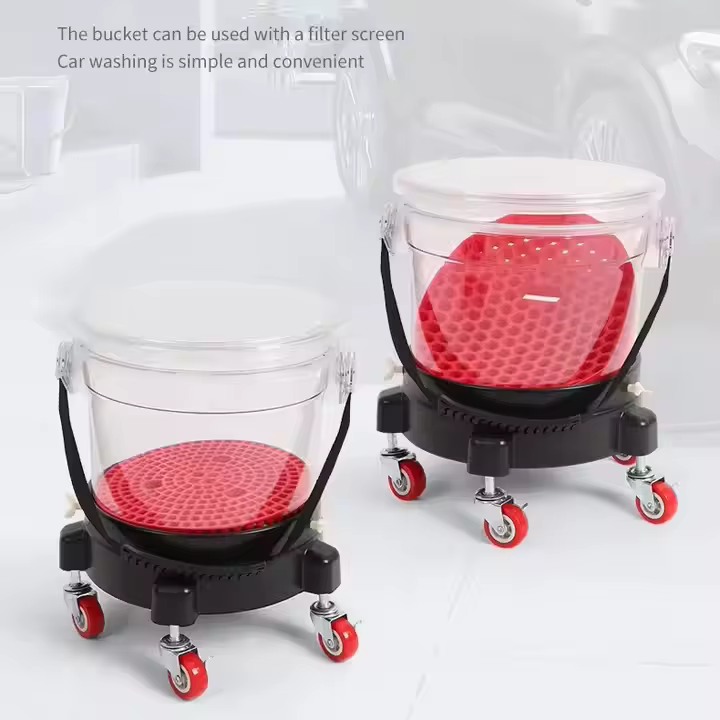 Oval Plastic Wash Bucket New PP Material Guard Sand Killer Filter with Pressure Cleaning Function Car Cleaning Tools