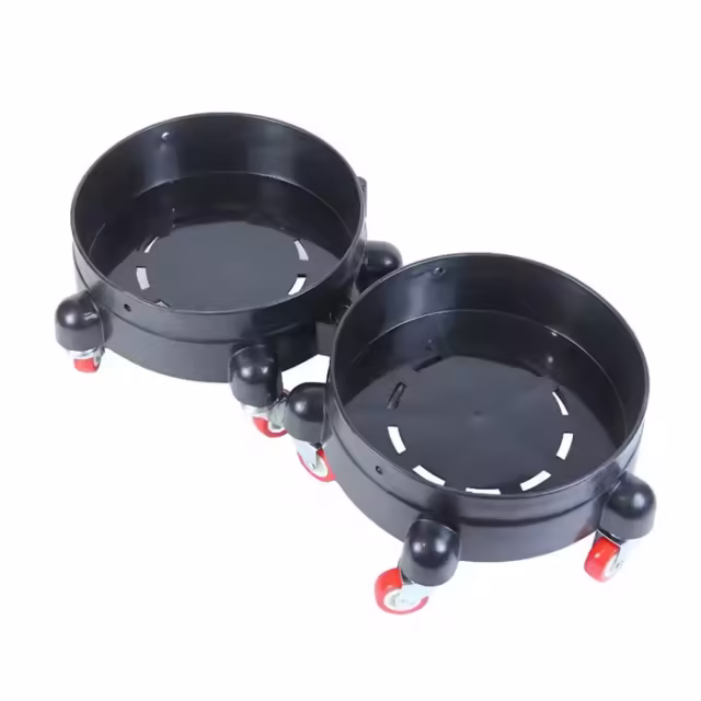Car Detailing Bucket with Grit Guard & Dolly - Dual-Water Wash Plastic Bucket for Convenient Car Cleaning