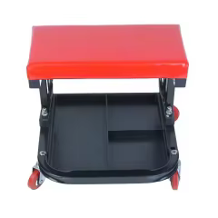Factory-Care U Shape Repair Bench Chair for Car Detailing Plastic Stool Seat with Rolling Wheel for Garage Work