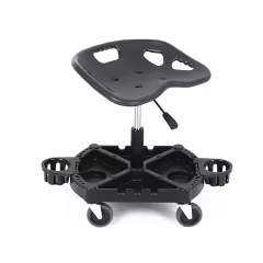 Black Powder Coated Metal Gas Lift Chair for car detailing Mobile Chair with Washing Tool Kit