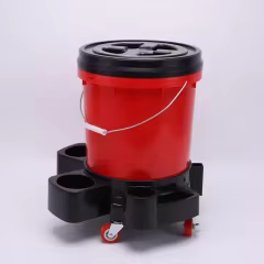 Factory Supply Mobile Car Wash Bucket Kit with Wheel Dolly Household Trolley Plastic Bucket Car Cleaning Tools Car Detailing