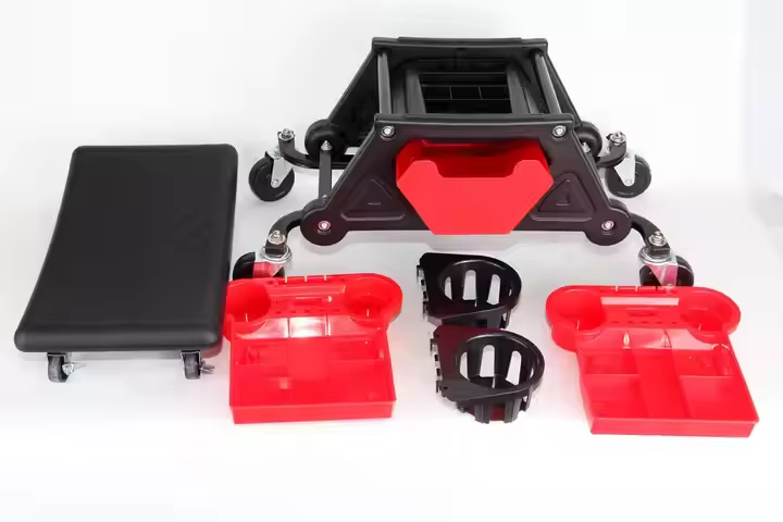 Plastic Roller Chair with Repair Tools Tray for Vehicle Maintenance and Car Cleaning Car detailing