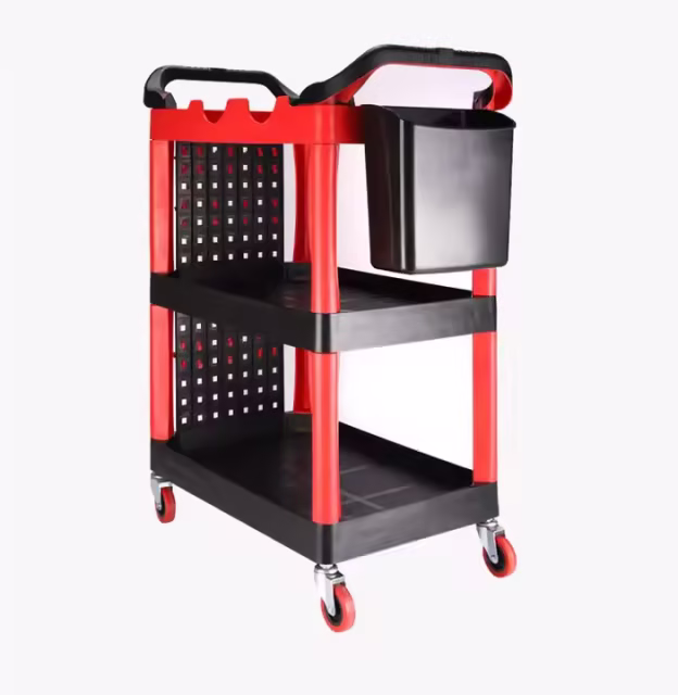 Customized Portable Trolley Detail Cart Cost-Effective Metal Plastic Car Wash Tool Storage Customizable Car Detailing Tools Cart