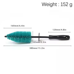 15 Inch Green Soft PP Bristles Car Detailing Wheel Tire Hub Brush Plastic Cleaning Brush for Car Washers
