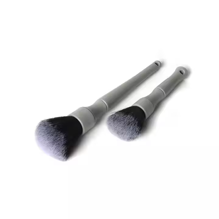 Ultra Soft Gray Synthetic Hair Auto Cleaning Detailing Brush for Car Care Made of Durable Plastic