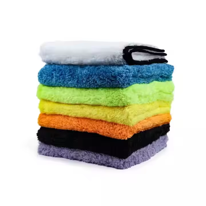 40x40 cm Coral Fleece Car Drying Towel 500 Gsm Soft Polyester Microfiber Cloth with Chamois PVA Material for Car Care Cleaning