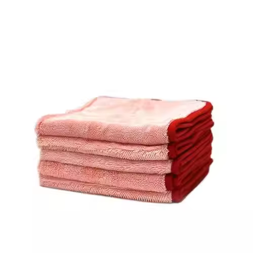 Microfiber 600gsm Red 0.4x0.4m Drying Cloth Towel for Car Care Print Logo 500gsm-1200gsm Weighted for Car Cleaning and Wash