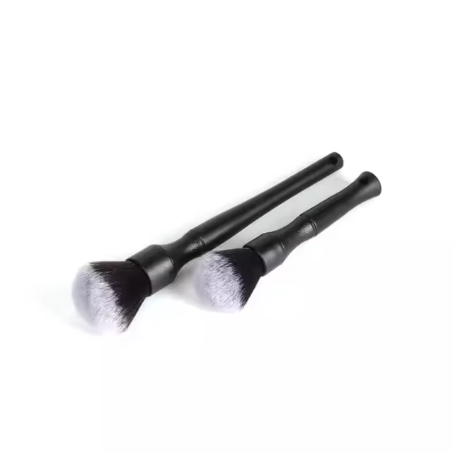 2-Pcs Black Soft Hair Brush Set for Car Detailing & Cleaning Plastic Dust Brush with Handle for Car Washers