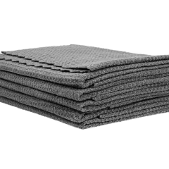Gray 40*40 cm Microfibre Drying Towel Quick Dry Car Polishing and Cleaning Towel 500gsm Car Wash Towel with Print Logo