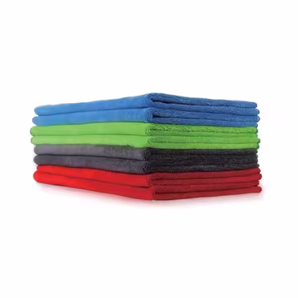 Customized Size 40*60cm Microfiber Towels 400GSM High/Low Pile Polish Waxing Coating 80% Polyester 20% Polyamide Green Car Wash