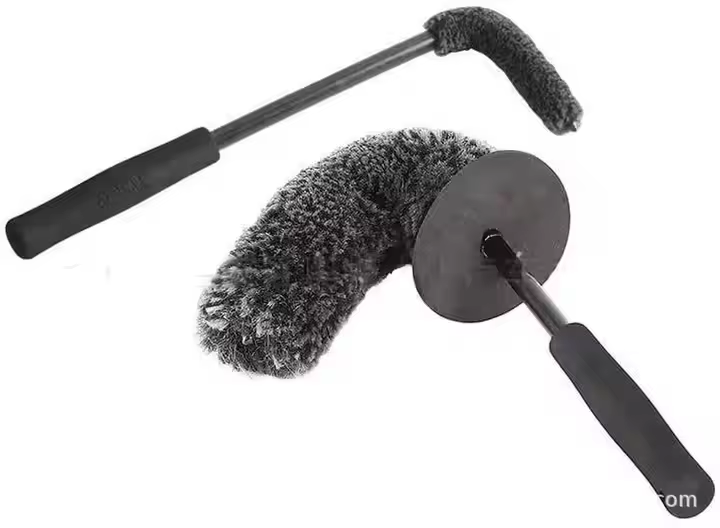 Amazon Hot Sale Wool Fiber Stick Brush Soft Car Gap Cleaning Wheel Brush in Large Medium Small Sizes