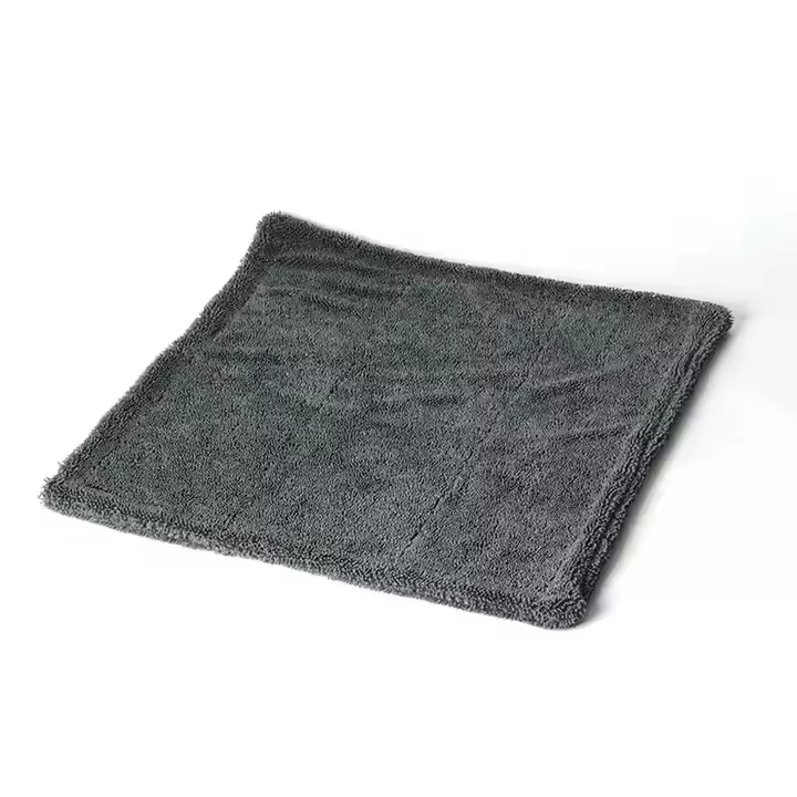 Gray 1200 Gsm 36x36 cm Drying Cloth Car Microfiber Twisted Towel