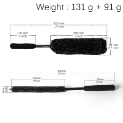 Black Car Wool Microfiber Tire Wheel Hub Cleaning Detailing Brush for Car Care