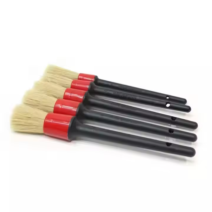 5pcs Set Soft Boar Bristles Car Detailing Brush Plastic Car Wash Cleaning Brush for Car Care
