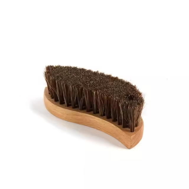 S -shaped Wooden Handle High -density Horse Bristles Leather Brush Car Interior Cleaning Details Brush for Care