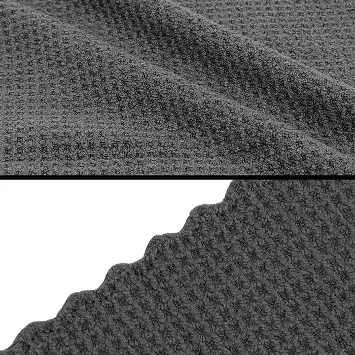 Gray 40*40 cm Microfibre Drying Towel Quick Dry Car Polishing and Cleaning Towel 500gsm Car Wash Towel with Print Logo