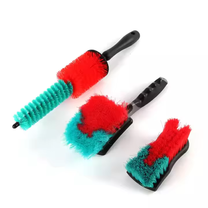 Two-Color Soft PP Car Wash Brushes Wheel Detailing Tire Cleaning Brush for Car Detailing