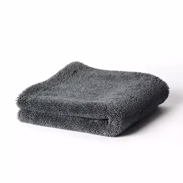 Gray 1200 Gsm 36x36 cm Drying Cloth Car Microfiber Twisted Towel