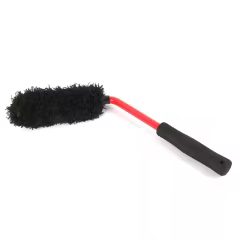 2-Piece Set Soft Microfiber Bending Car Tire Wheel Hub Detailing Brush Plastic and EVA Material for Auto Care Washing Cleaning