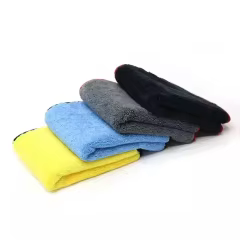 Professional Dual Action Long Short Side Car Polishing Towel Black/Gray/Yellow/Blue-for Drying Car Wash Towel