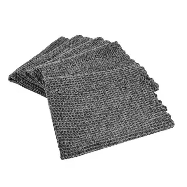 Gray 40*40 cm Microfibre Drying Towel Quick Dry Car Polishing and Cleaning Towel 500gsm Car Wash Towel with Print Logo