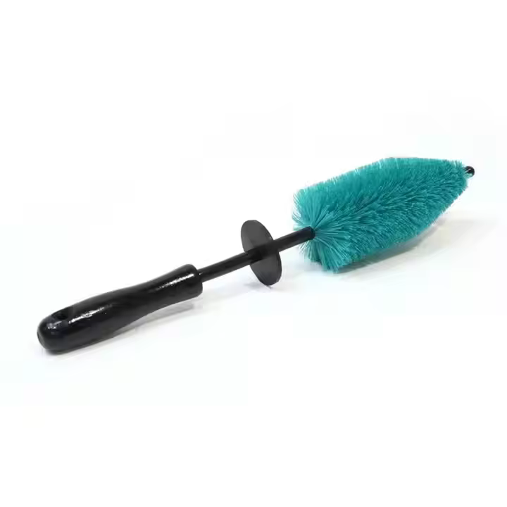 15 Inch Green Soft PP Bristles Car Detailing Wheel Tire Hub Brush Plastic Cleaning Brush for Car Washers