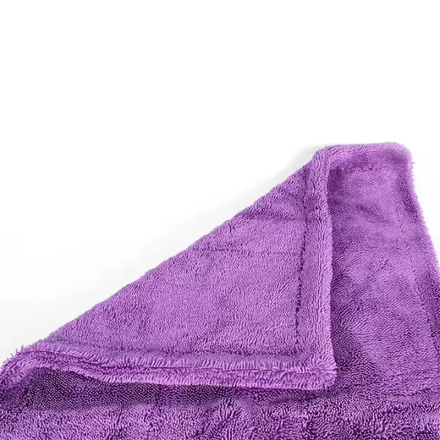 Purple 1200gsm Polyester Microfiber Drying Towel 38*38cm Car Cleaning Car Wash Towel