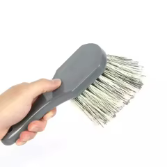 Gray PP Soft Hair Car Wheel and Tire Washing Cleaning Detailing Brush for Car Care and Wash Brushes