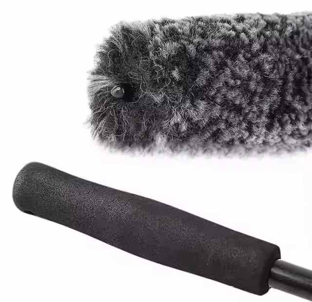 Amazon Hot Sale Wool Fiber Stick Brush Soft Car Gap Cleaning Wheel Brush in Large Medium Small Sizes
