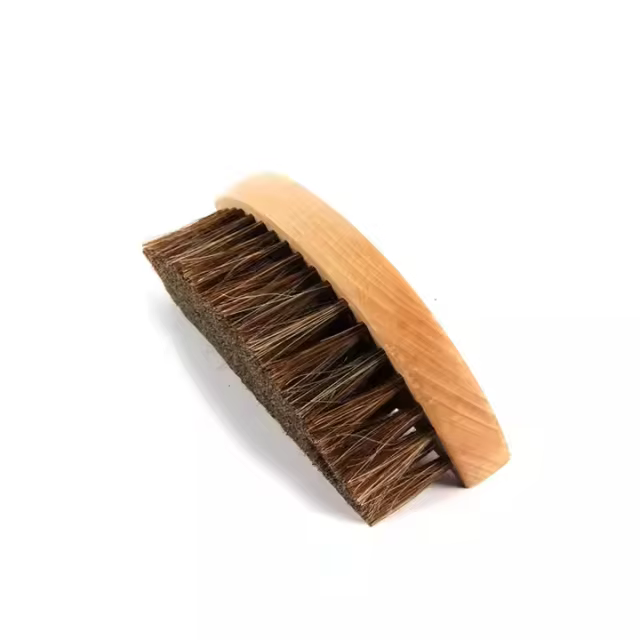 S -shaped Wooden Handle High -density Horse Bristles Leather Brush Car Interior Cleaning Details Brush for Care