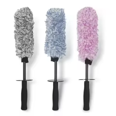 Can Be Detached Black Microfiber Car Tire Wheel Hub Washing Cleaning Detailing Brush for Auto Car