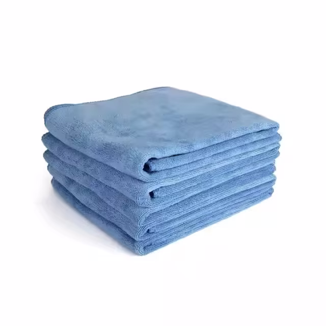 16x24inch Blue Microfibre Polyester Car Care Cloth 500gsm 1200gsm for Detailing Cleaning Drying Washing Towel with Print Logo