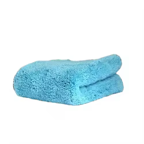 Blue 1200 Gsm Black Edge Microfiber Drying Towel Car Care Car Wash Towel Lightweight Polyester 500gsm Weight